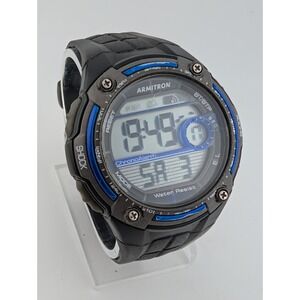 Armitron Pro Sport 40/8189 Digital Men Watch Blue/Black 46mm Case- New Battery